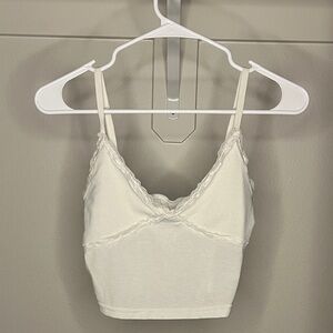 White Lace Detail Top